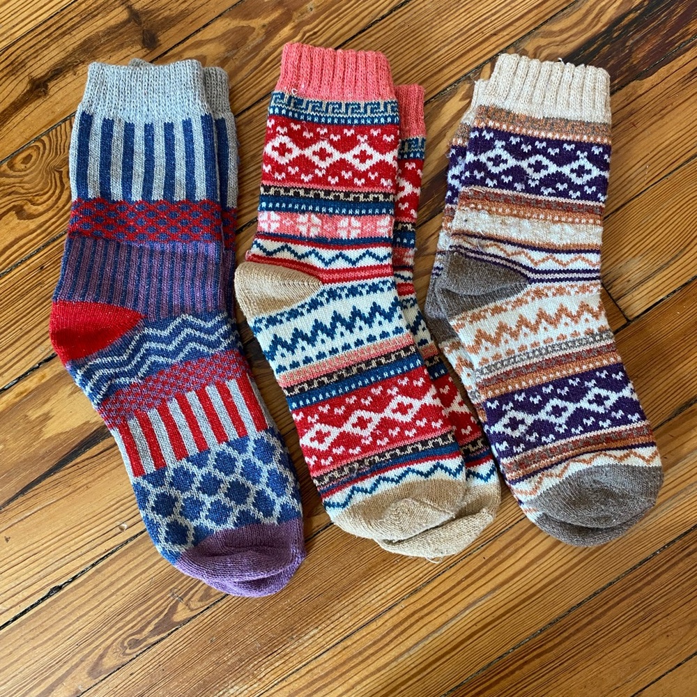 Colorful Fair Isle Patterned Socks Set